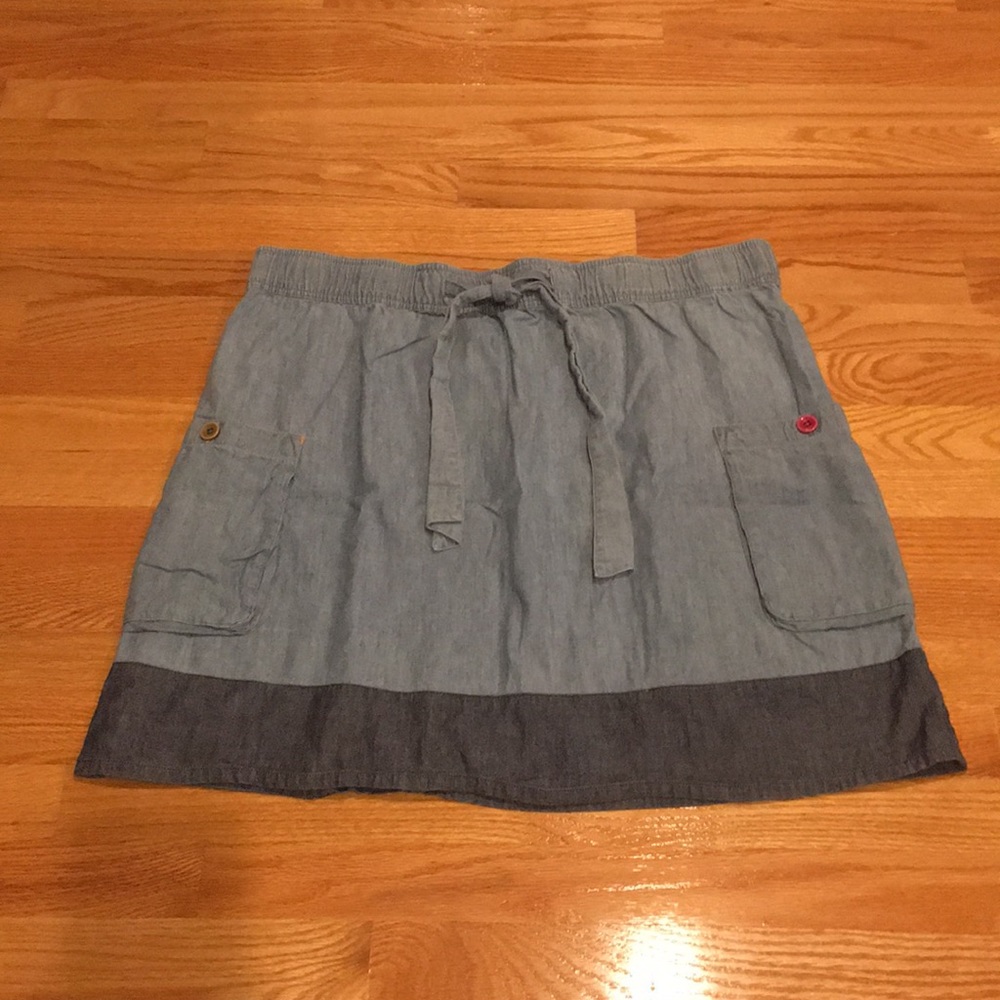 Joules Two-toned Denim Skirt w/ Drawstring Waist